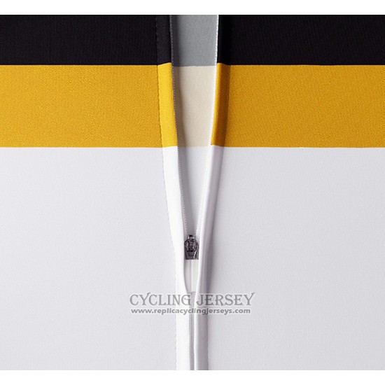2019 Cycling Jersey La Passione Black Yellow White Short Sleeve And Bib Short